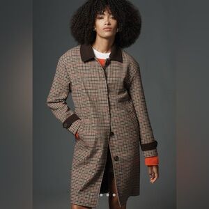 NVLT Houndstooth Barn Coat Jacket Sold at Anthropologie - Flaw - Size Small